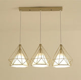 Geometric Pendant Light  Gold Iron Frame With White Glass Shade - Product detail 8
