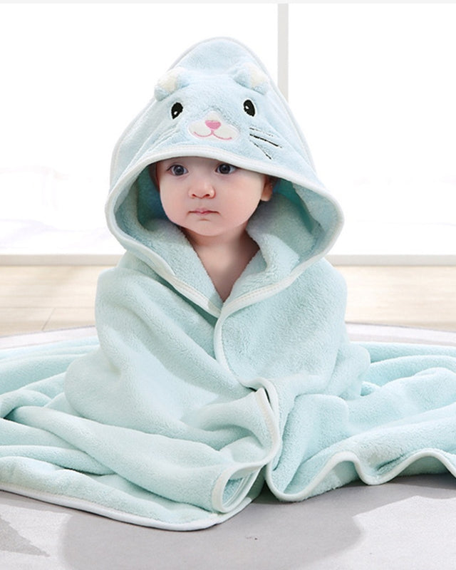 Baby Hooded Bath Towel  Soft Cotton Animal Design 0-3 Years - Product showcase