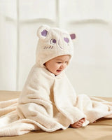 Baby Hooded Bath Towel  Organic Cotton Bear Design 0-3 Years - Detailed view