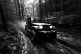 Black and white car wallpaper design file showing detailed motion blur effect and contrast