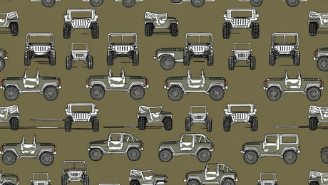 Design file showing full military green off-road vehicle pattern