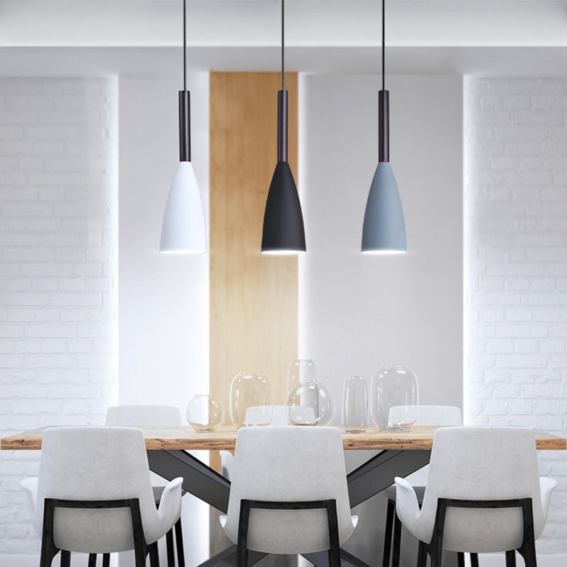 Modern Linear Pendant Light  Black Metal with Wood Accent - Product detail 4