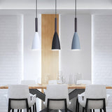 Modern Linear Pendant Light  Black Metal with Wood Accent - Product detail 4