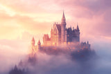 Castle wallpaper design file showing detailed palace architecture and magical sunset elements