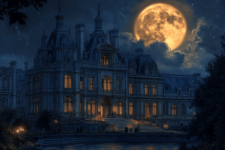 Castle wallpaper design file showing detailed palace architecture and glowing window effects