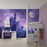 Purple Castle Wallpaper creates dreamy atmosphere in teen's reading nook
