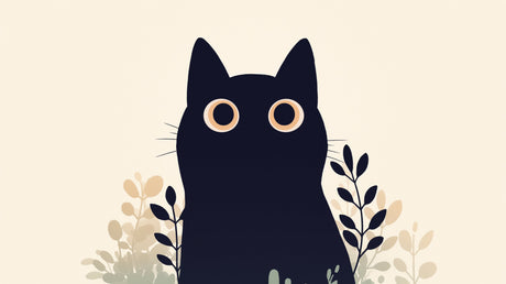 Black cat wallpaper design file showing detailed botanical pattern and feline silhouette