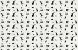 Cat silhouette wallpaper design file showing black cats and celestial elements on white background