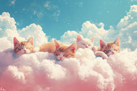 Cat and clouds design file showing detailed pattern and soft color palette