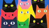Geometric cat wallpaper design file showing colorful pop art pattern with feline faces