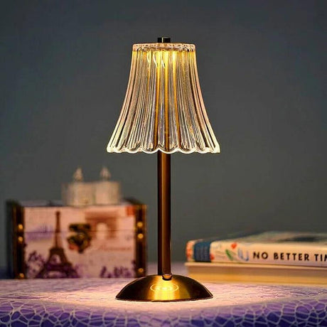 Modern Table Lamp  Pleated Shade with Brass Base - Product detail 8