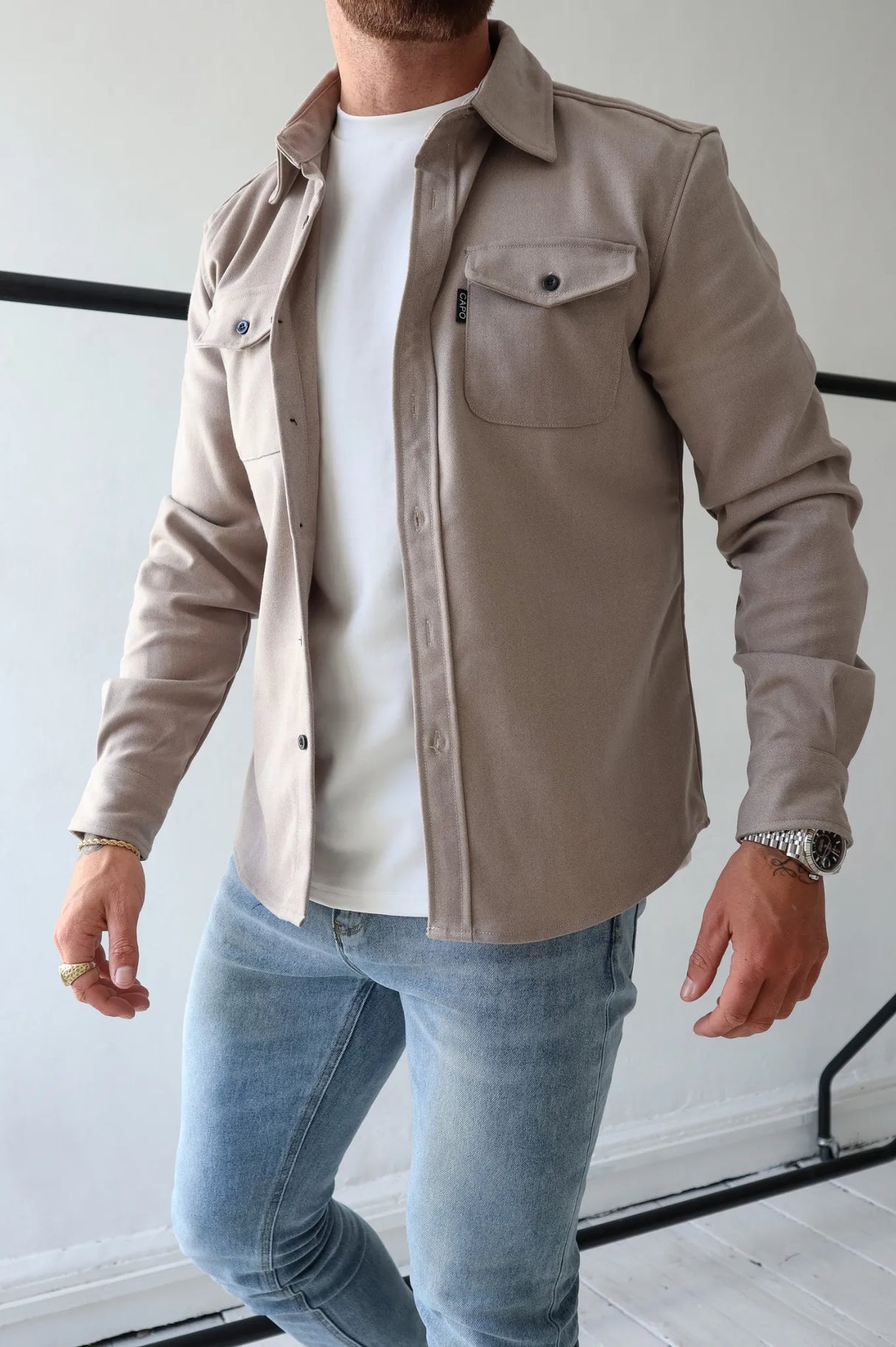 Casual Shirt Jacket  Relaxed Fit with Utility Pockets - Product showcase