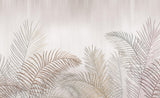 Palm Leaves Mural Wallpaper | Minimalist Beige Tropical Design