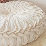 Round Velvet Cushion  Pleated Design with Center Button - Product detail 6