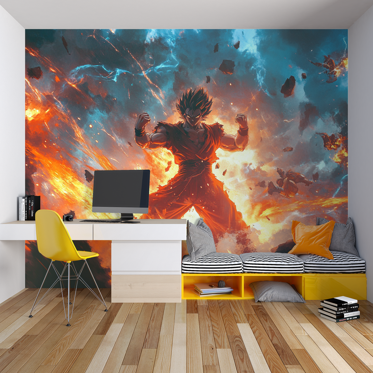Anime Mural Wallpaper | Epic Space Battle Scene