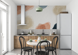Abstract Mural Wallpaper | Watercolor Terracotta and Navy Splashes