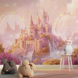 Princess Mural Wallpaper | Enchanted Castle With Rainbow