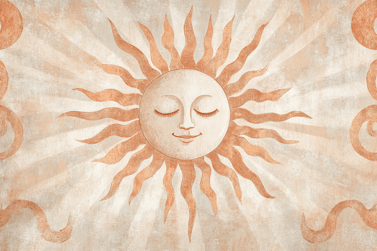 Sun Mural Wallpaper | Terracotta Celestial Design