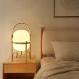 Vintage Table Lamp  Wooden Basket Frame With Opal Glass - Product detail 16