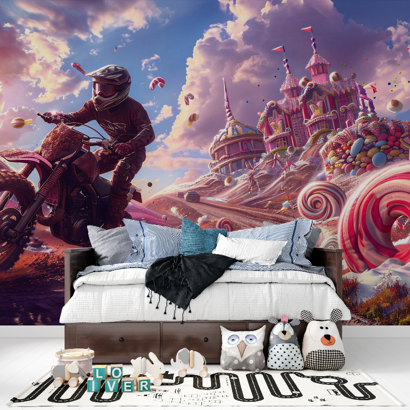 Sport Mural Wallpaper | Fantasy Motocross Adventure Castle