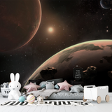 Space Mural Wallpaper | Cosmic Planets and Stars Design