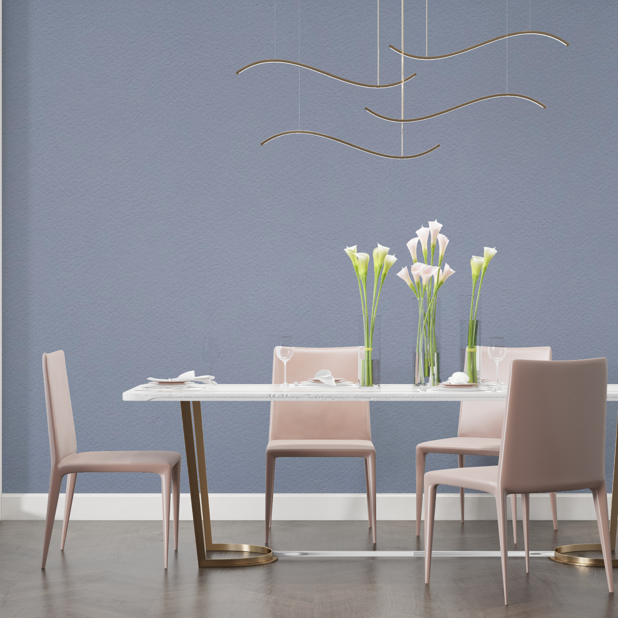 Blue Grey Mural Wallpaper | Modern Minimalist Design
