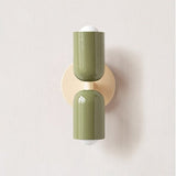 Modern Wall Sconce  Dual Capsule Design in Coral and Cream - Product detail 7