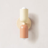 Modern Wall Sconce  Dual Capsule Design in Coral and Cream - Product detail 8