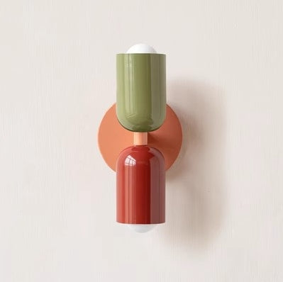 Modern Wall Sconce  Dual Capsule Design in Coral and Cream - Product detail 13