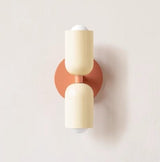 Modern Wall Sconce  Dual Capsule Design in Coral and Cream - Product detail 15