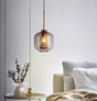 Modern Glass Pendant Light  Smoke Grey With Gold Accents - Product detail 5