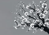 Cherry Blossom Wallpaper design file showing intricate black and white sakura pattern