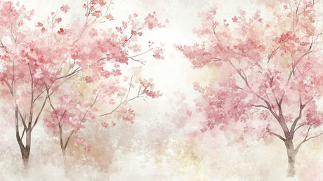 Cherry blossom wallpaper design file showing detailed pink petals and gray branches pattern