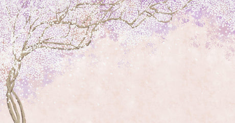 Cherry blossom design file showing detailed pink and lavender blooms on beige background