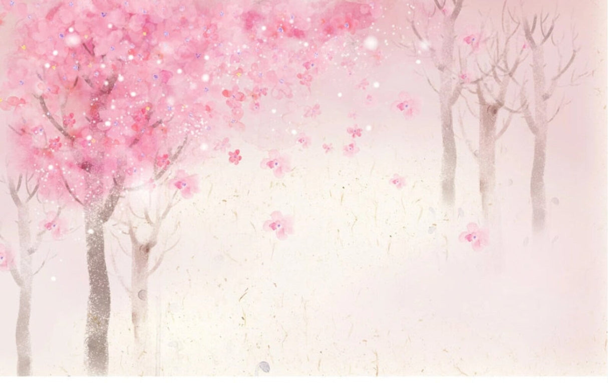 Cherry blossom wallpaper design file showing detailed pink petals and branches pattern