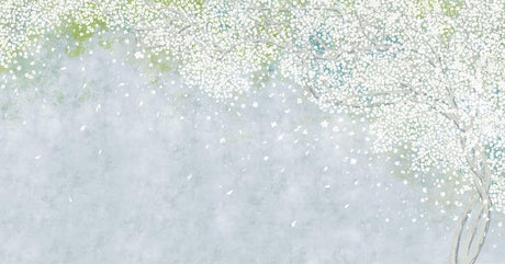 Cherry blossom wallpaper design file showing delicate grey and white pattern