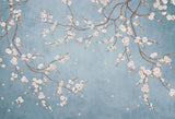 Cherry blossom design file showing delicate pink blooms on serene blue background