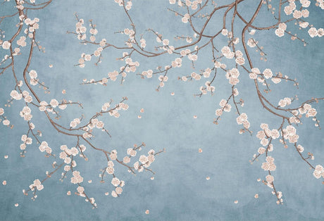 Cherry blossom design file showing delicate pink blooms on serene blue background