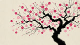 Cherry Blossom Wallpaper design file showing detailed ink art pattern with sakura blooms