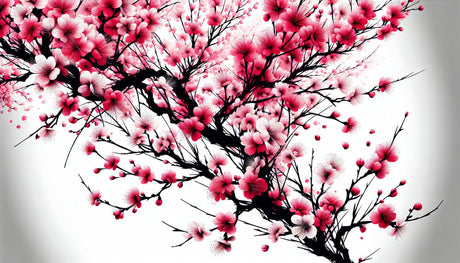Japanese cherry blossom design file showing detailed pink sakura blooms against white background
