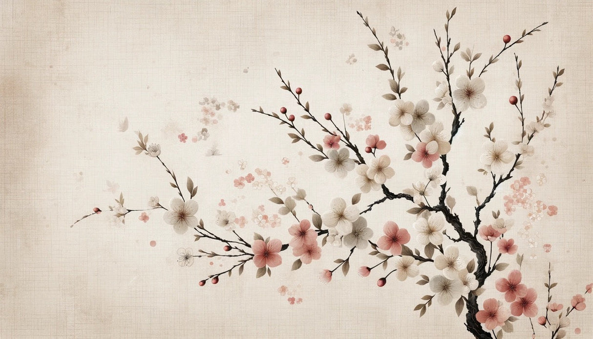 Japanese cherry blossom design file showing detailed sakura petals and branches pattern