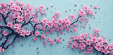 Cherry blossom design file showing detailed pink sakura blooms on turquoise background
