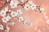 Cherry blossom wallpaper design file showing detailed terracotta pattern and white blooms