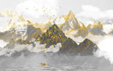 Marble Mural Wallpaper | Terracotta and Gold Stone Pattern