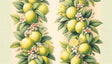 Bright Citrus Botanical Wallpaper brightening a modern kitchen with natural lime and blossom design