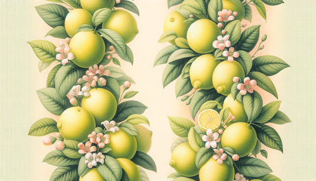 Bright Citrus Botanical Wallpaper brightening a modern kitchen with natural lime and blossom design