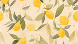 Citrus Mural Wallpaper | Fresh Lemons and White Blossoms