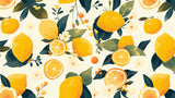 Citrus wallpaper design file showing detailed Mediterranean lemons and white blossoms pattern