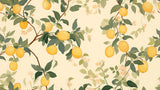 Lemon tree wallpaper design file showing detailed citrus pattern with fruits, blossoms and branches