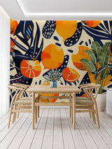 Fresh fruit wallpaper design making a stylish impact in breakfast nook